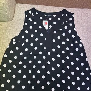 Torrid Tank Black and White Polka Dot